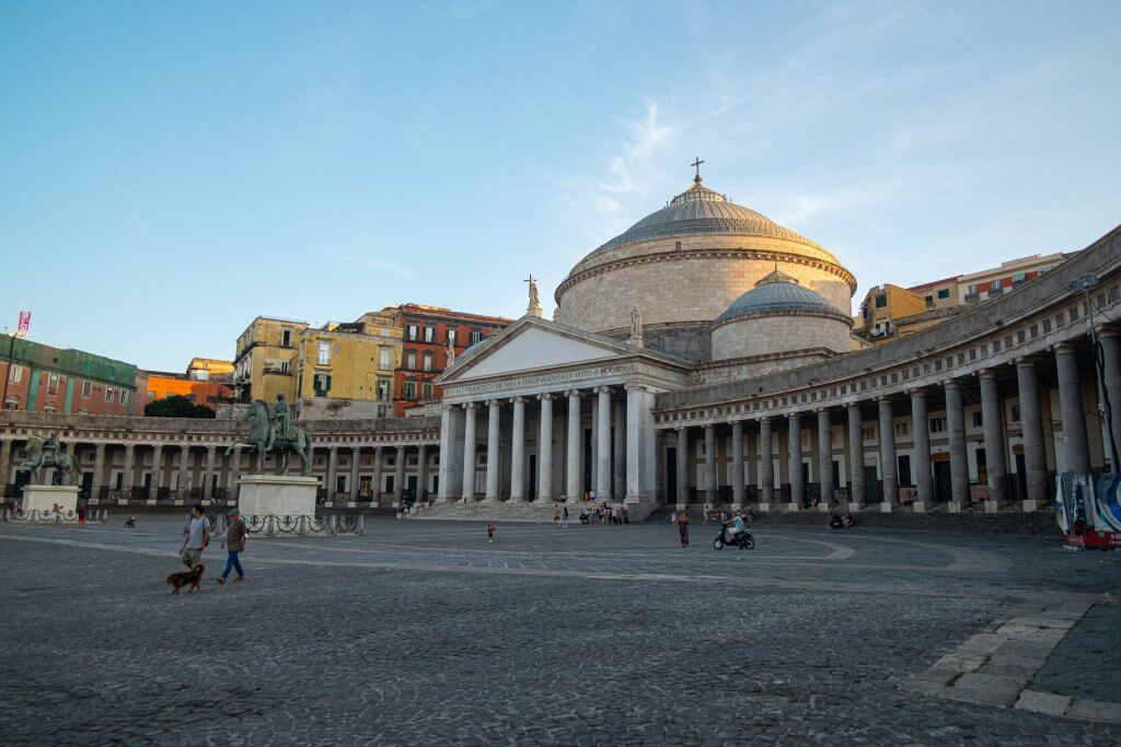 Spacious and historic Piazza del Plebiscito in Naples, a must-visit landmark for anyone discovering Napoli.