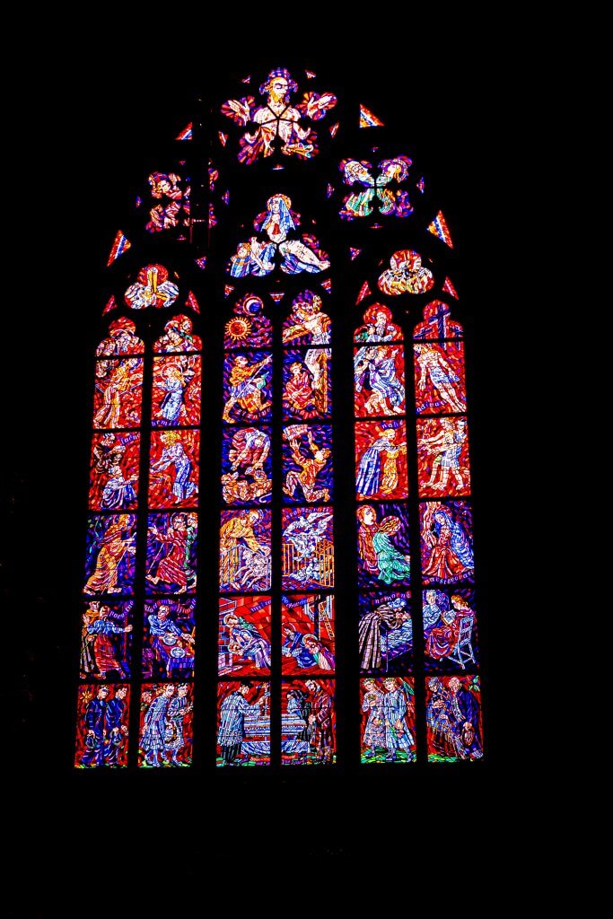 The Stained-glass windows in St. Vitus Cathedral